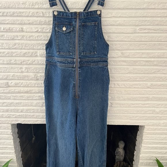 Madewell High Waist Loose Flare Overalls - Color: Dawes Wash - Size: 14 - Picture 7 of 9